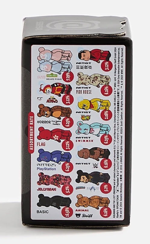 Actual item: BE@RBRICK Series 48 blind box assortment panel showing possible designs and printed assortment rates
