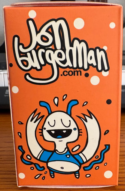 Actual item: Jon Burgerman branded side panel on Trexi box